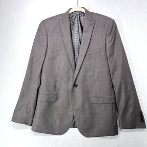 Ben Sherman Blazer Men 40R / 38" Chest Grey Camden Tailored Skinny Fit 100% Wool